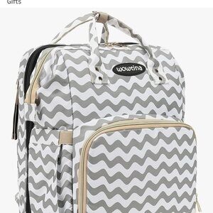 Gray and White Kids' Zigzag Backpack
